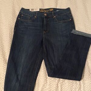 Seven7 Women's Dark Blue Straight Leg Jeans